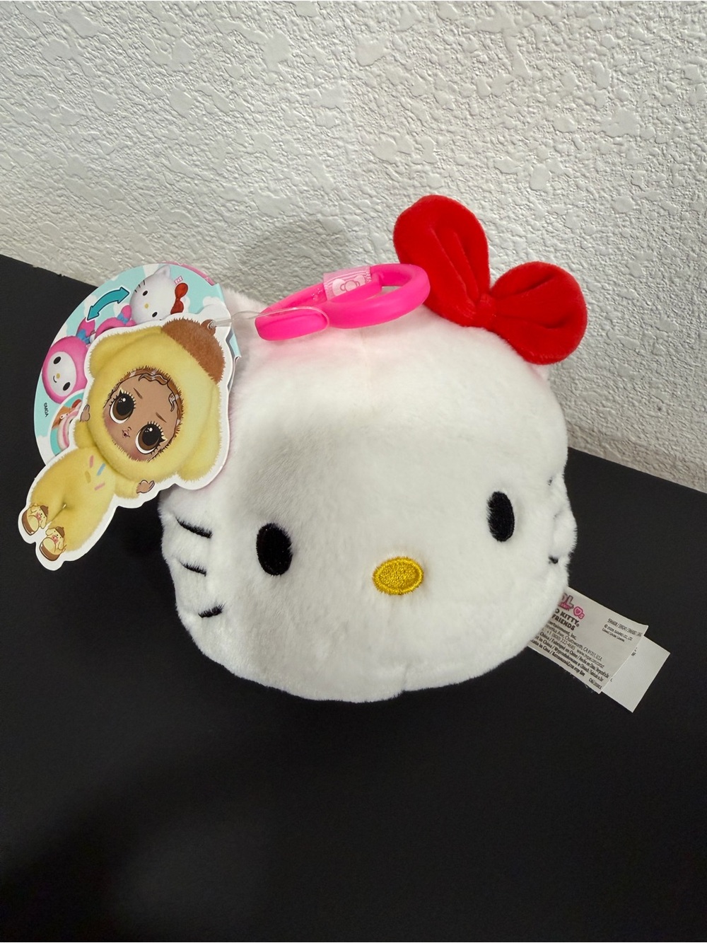 Hello Kitty-Inspired White Plush Clip-On collectible pompom !
